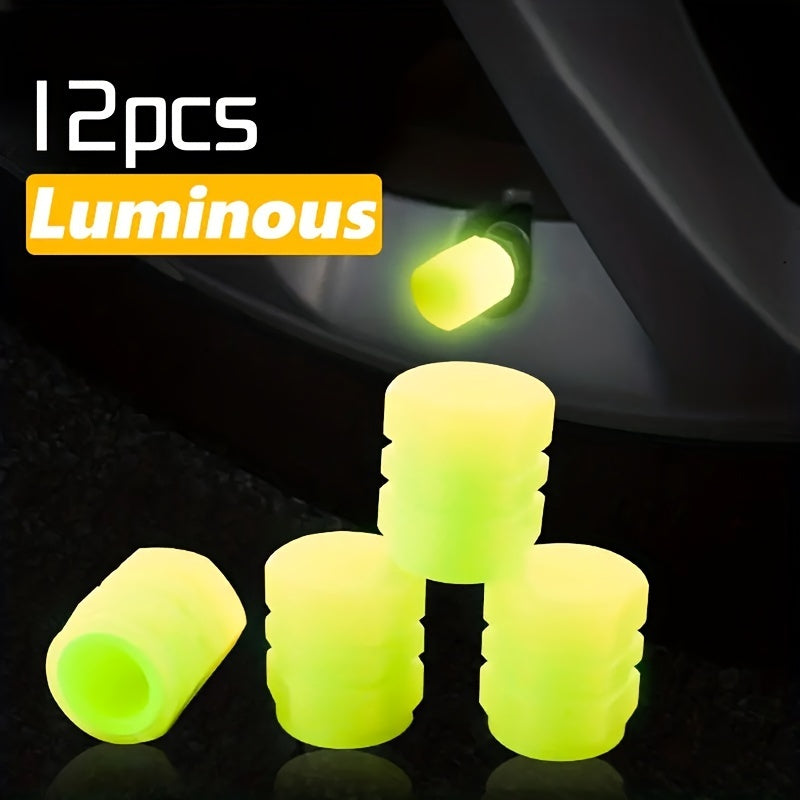 Car Bicycle Motorcycle Fluorescent Valve Caps 4Pcs 8Pcs 12Pcs Luminous