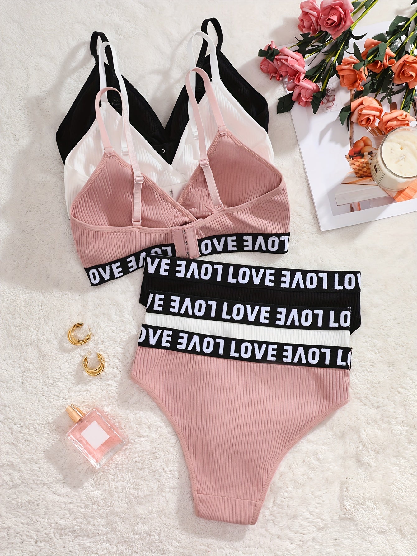 Sports Bra and Underwear Set for Women with Multi-Row Adjustable Design