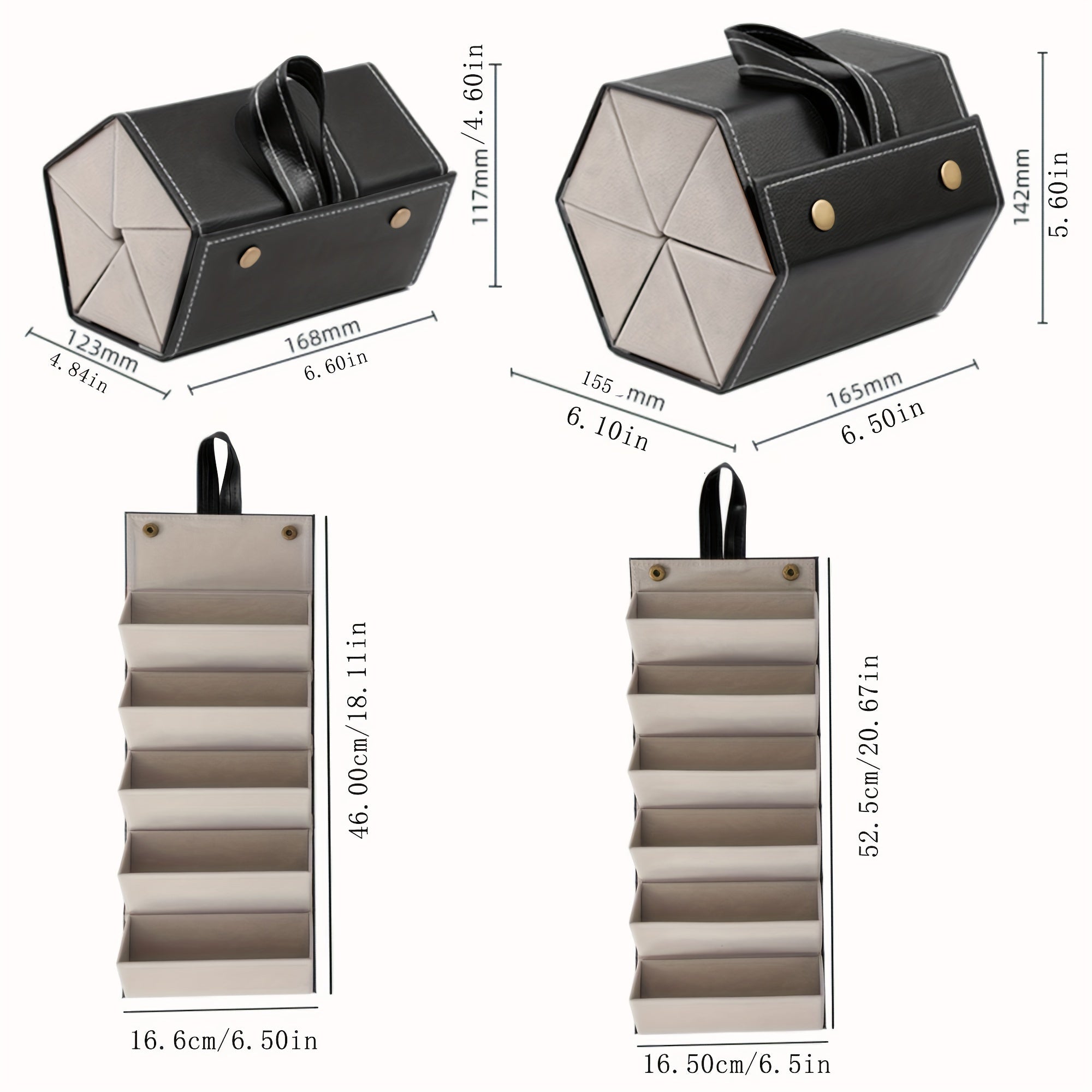 Eyewear Organizer with Foldable Travel Case and Multiple Slot Holders for Glasses Storage