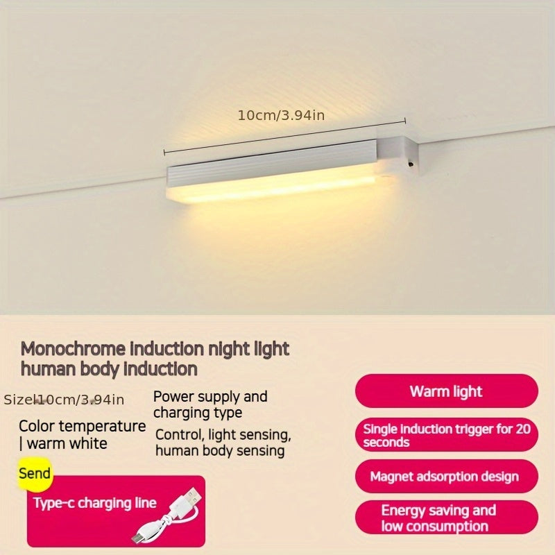 Rechargeable LED Cabinet Light with Magnetic Suction for Staircases and Hallways