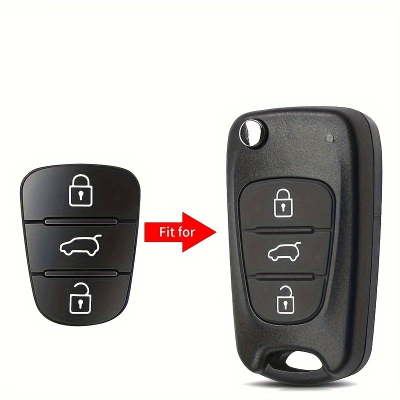 Car Remote Key Shell Silicone Replacement 3 Button Rubber Pad for All Models