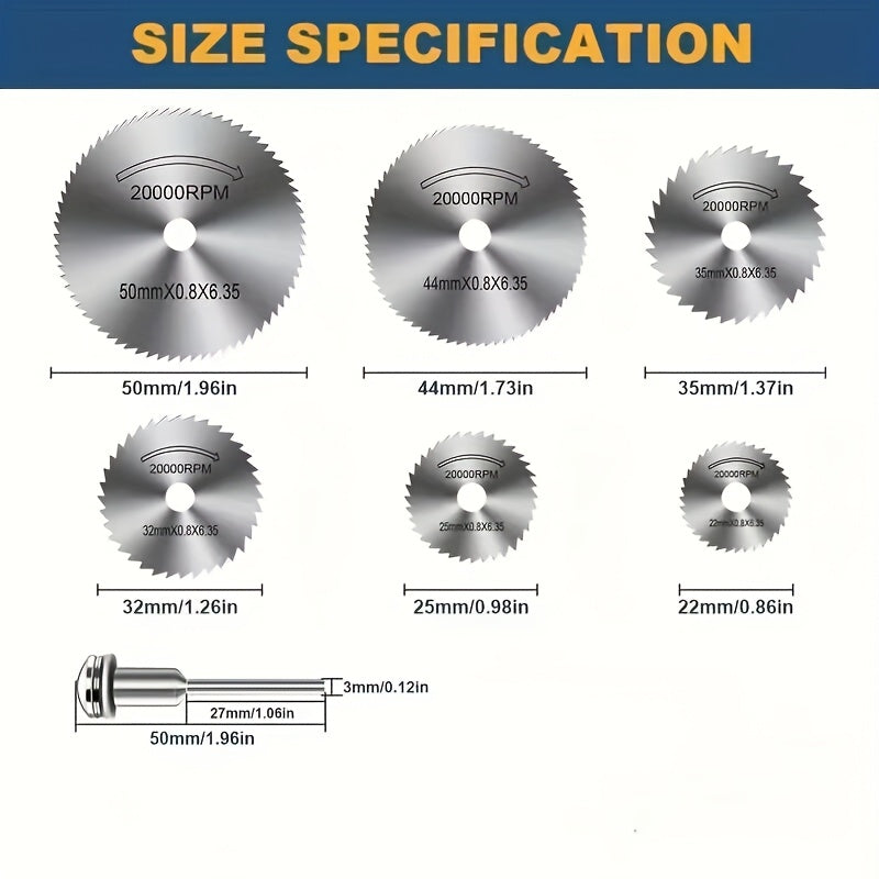 Set of 7/8 High Speed Steel Cutting Blades for Woodworking Plastic Metal