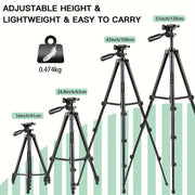 Aluminum Tripod with Gimbal Head for Smartphones and Cameras 129.54cm Lightweight Video Vlogging