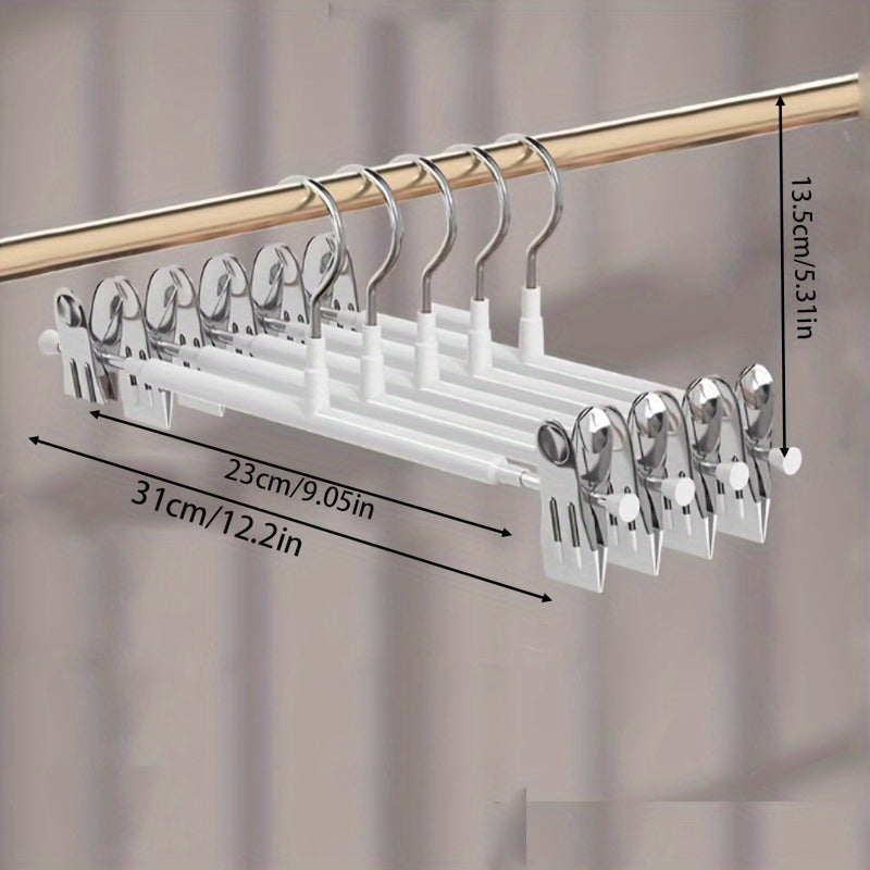 Adjustable Metal Pants Hangers Set of 10 Non-Slip Space-Saving Closet Organizers for Skirts and Underwear