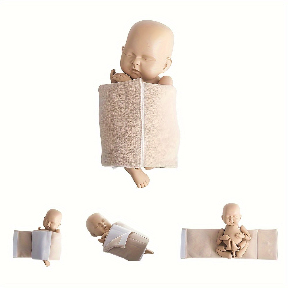 Beige Swaddle Blanket for Newborns and Infants, Soft Cotton for Photos