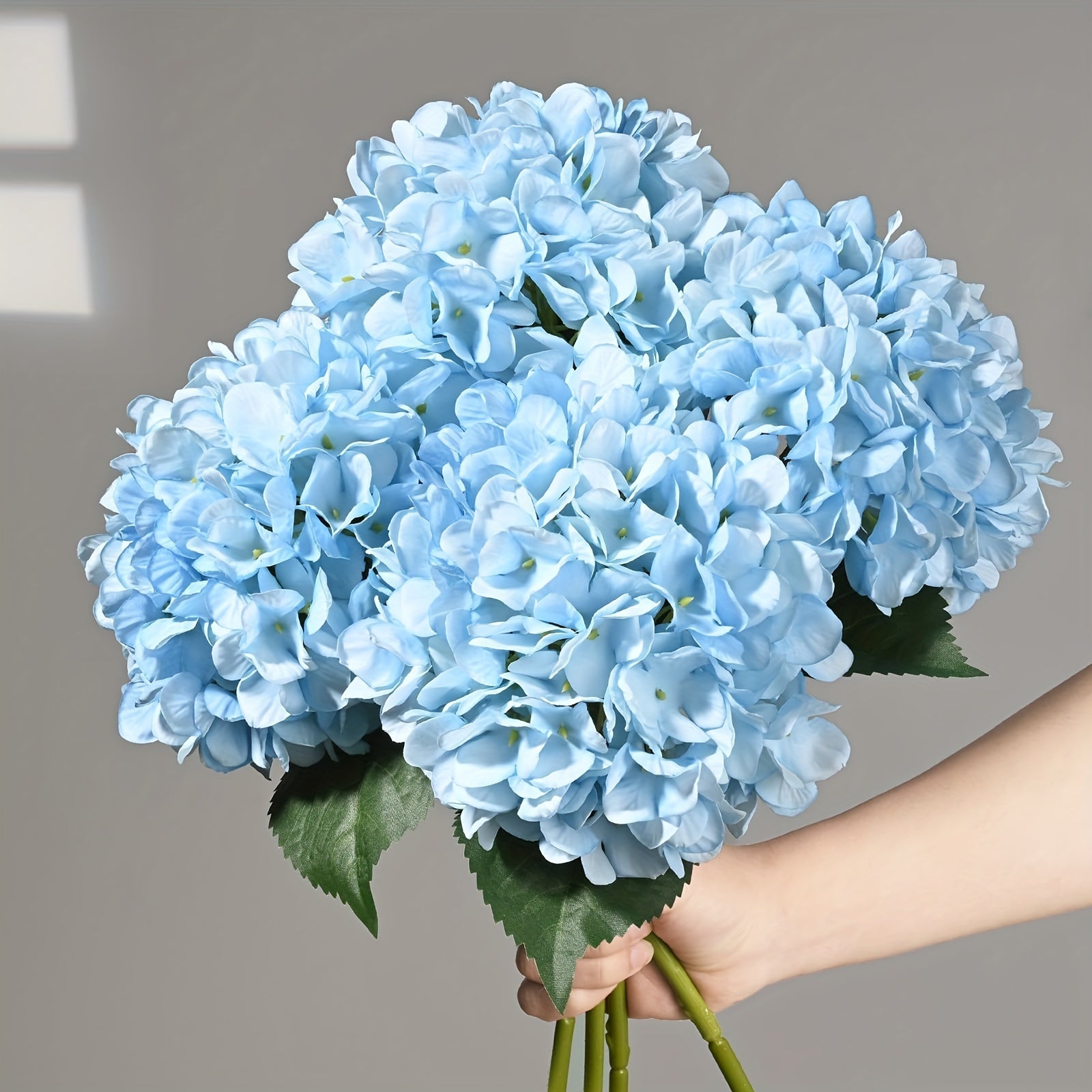 4-Pack Artificial Hydrangeas 18 Inch Real Touch Indoor Outdoor Flowers