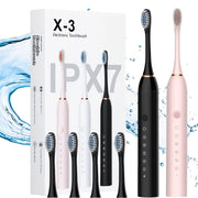 Взрослая перезаряжаемая электрическая зубная щетка с несколькими режимами и насадками