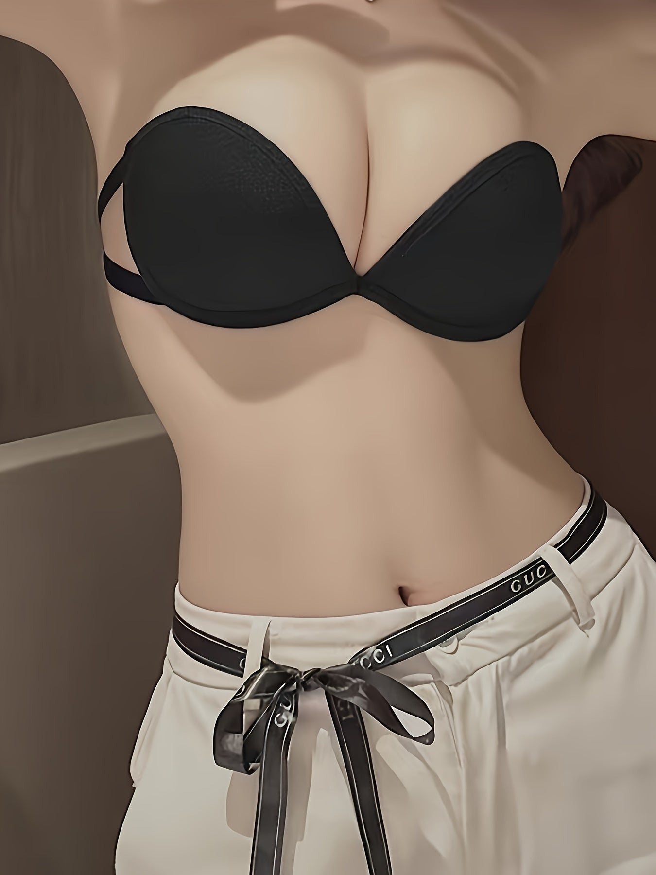 Bandeau Bra Strapless Push-Up Underwire for Wedding and Formal Wear Japanese Lace Design