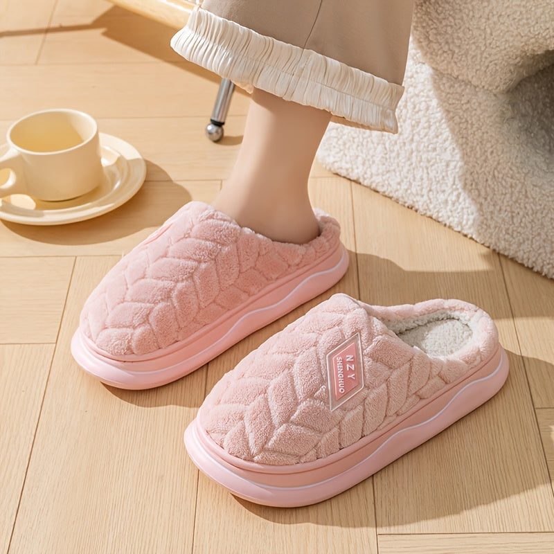 Women's Indoor Slippers Casual Solid Color Slip-On House Shoes EVA Sole