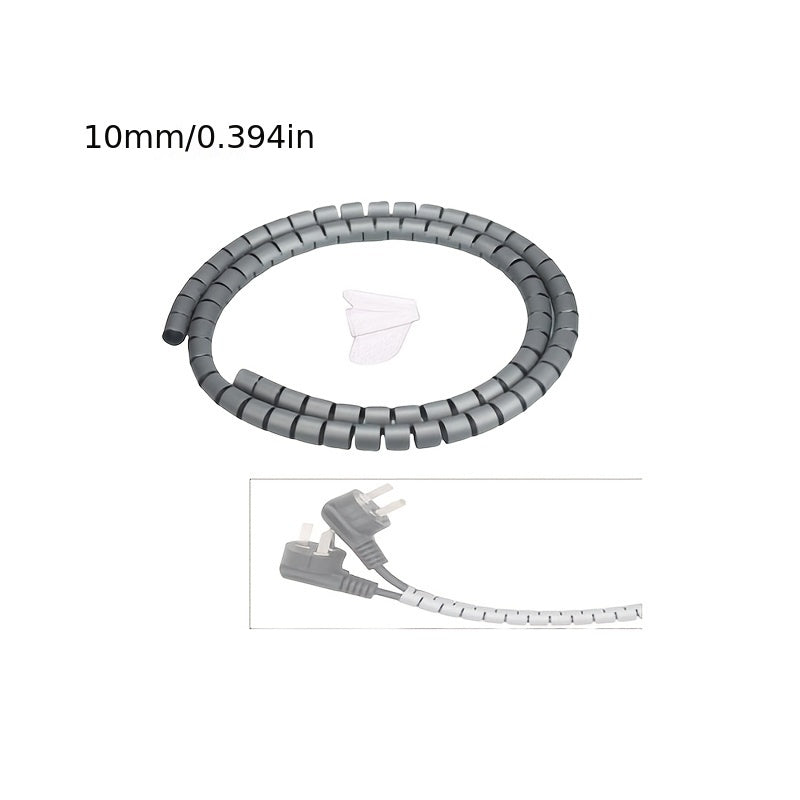 Spiral Cable Organizer 4.98m Flexible Cord Management Tube for Desk Tidy