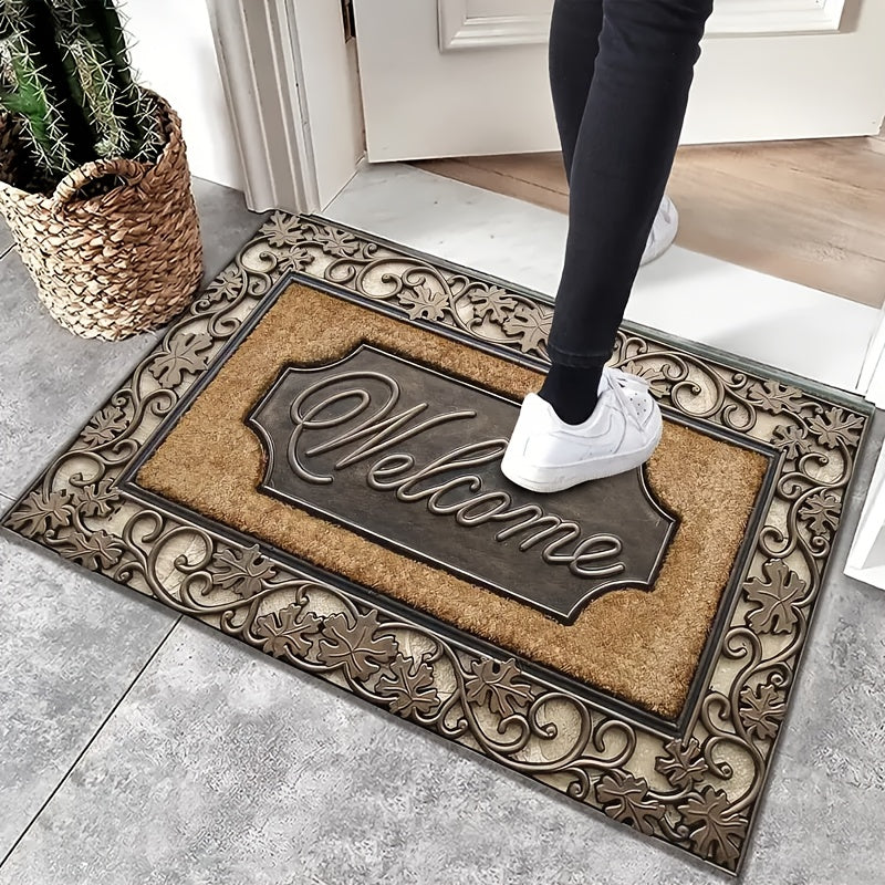 Welcome Home Doormat with Abstract Line Pattern, Durable, Various Sizes