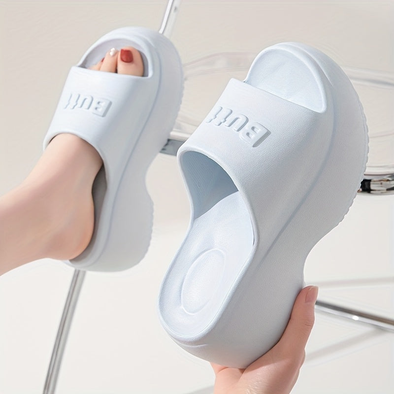 Ayollar uchun qora EVA platforma slaydlar, sirpanmaydigan yozgi sandallar