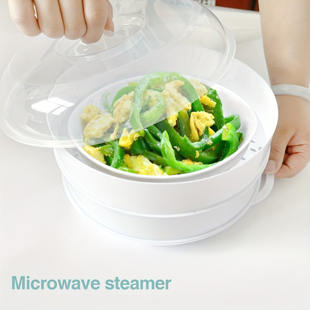 Double Boiler Steamer Multi-Tier Food Steaming System for Vegetables Rice Fish