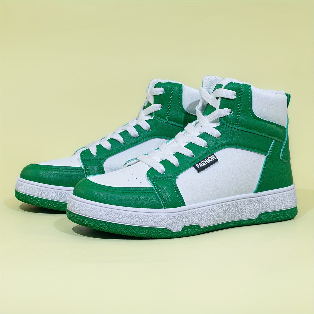 Women's High-Top Sneakers Colorblock Lace-Up Casual Shoes Non-Slip Sole