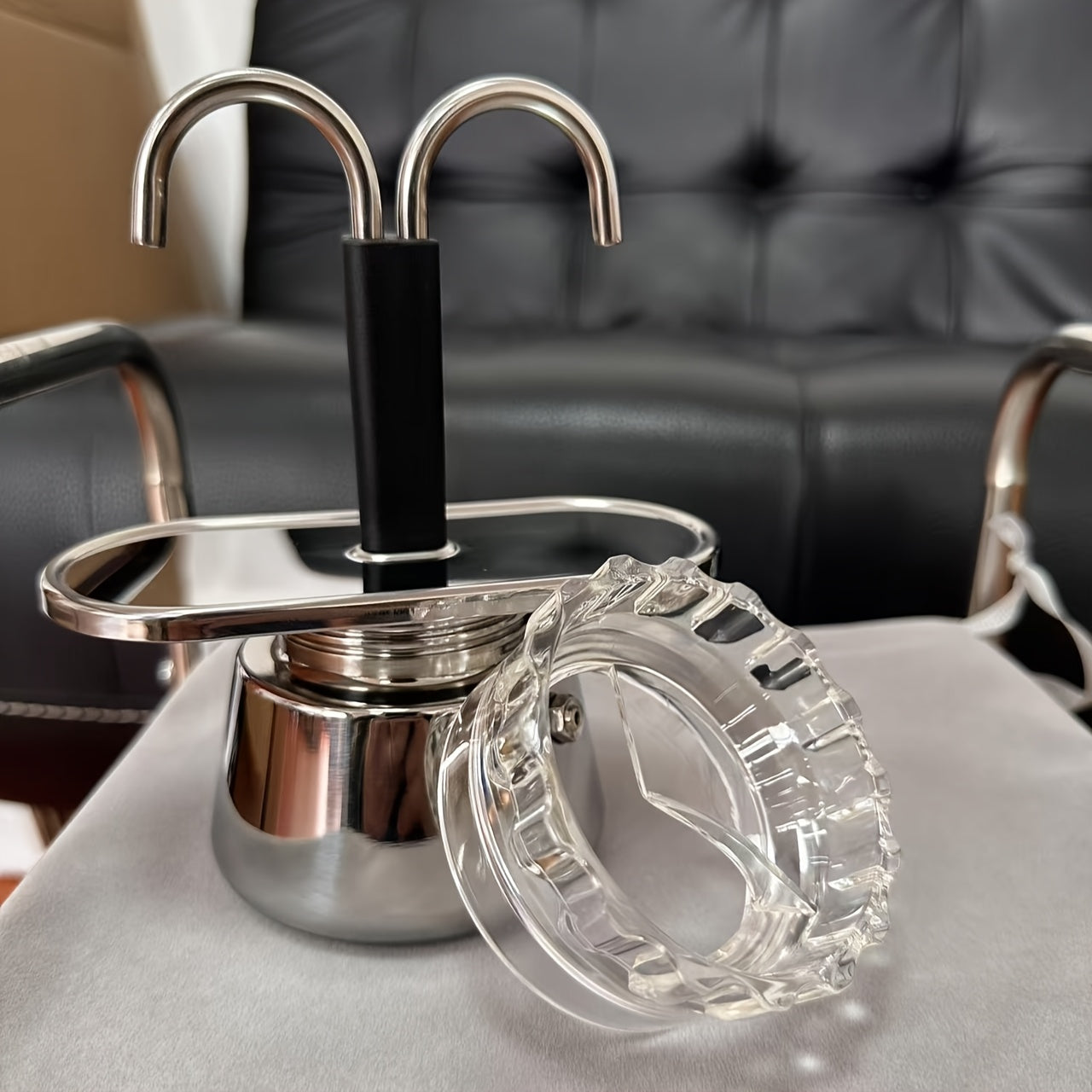 Stainless Steel Mocha Coffee Pot 100ml Dual-Barrel Espresso Cappuccino Latte