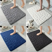 Coral Fleece Bath Mat Non-Slip PVC Backing Quick-Drying Machine Washable 40x60 cm