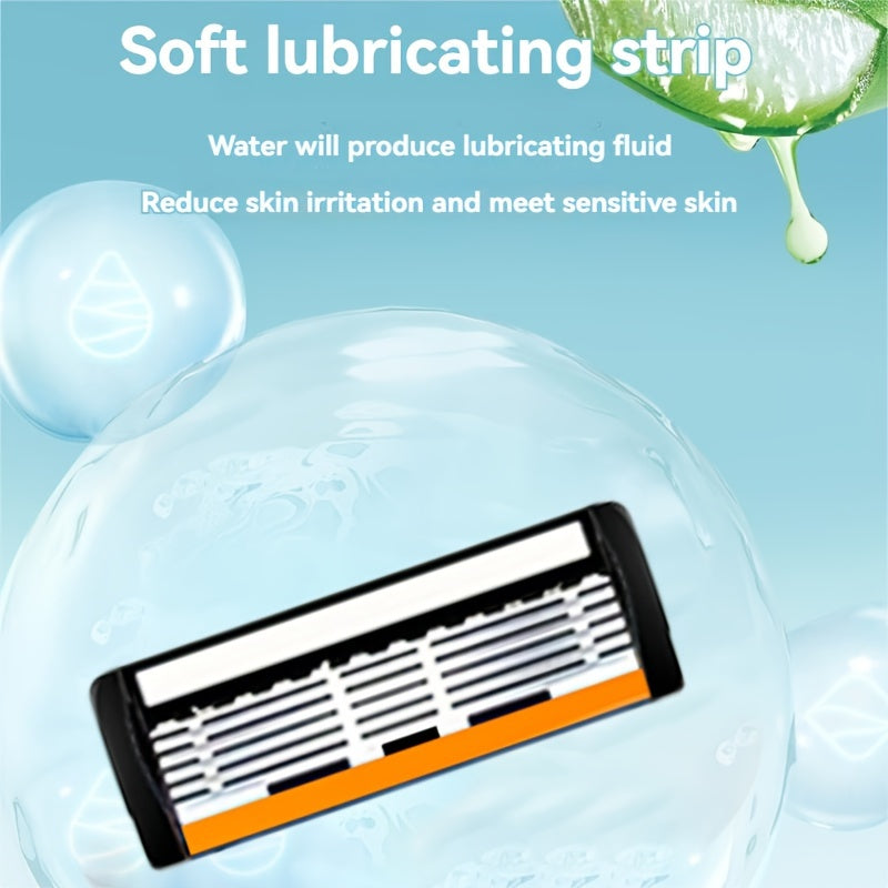 Men's Safety Razor Set with Non-Slip Metal Handle and Sharp Blades for Beard and Mustache Grooming