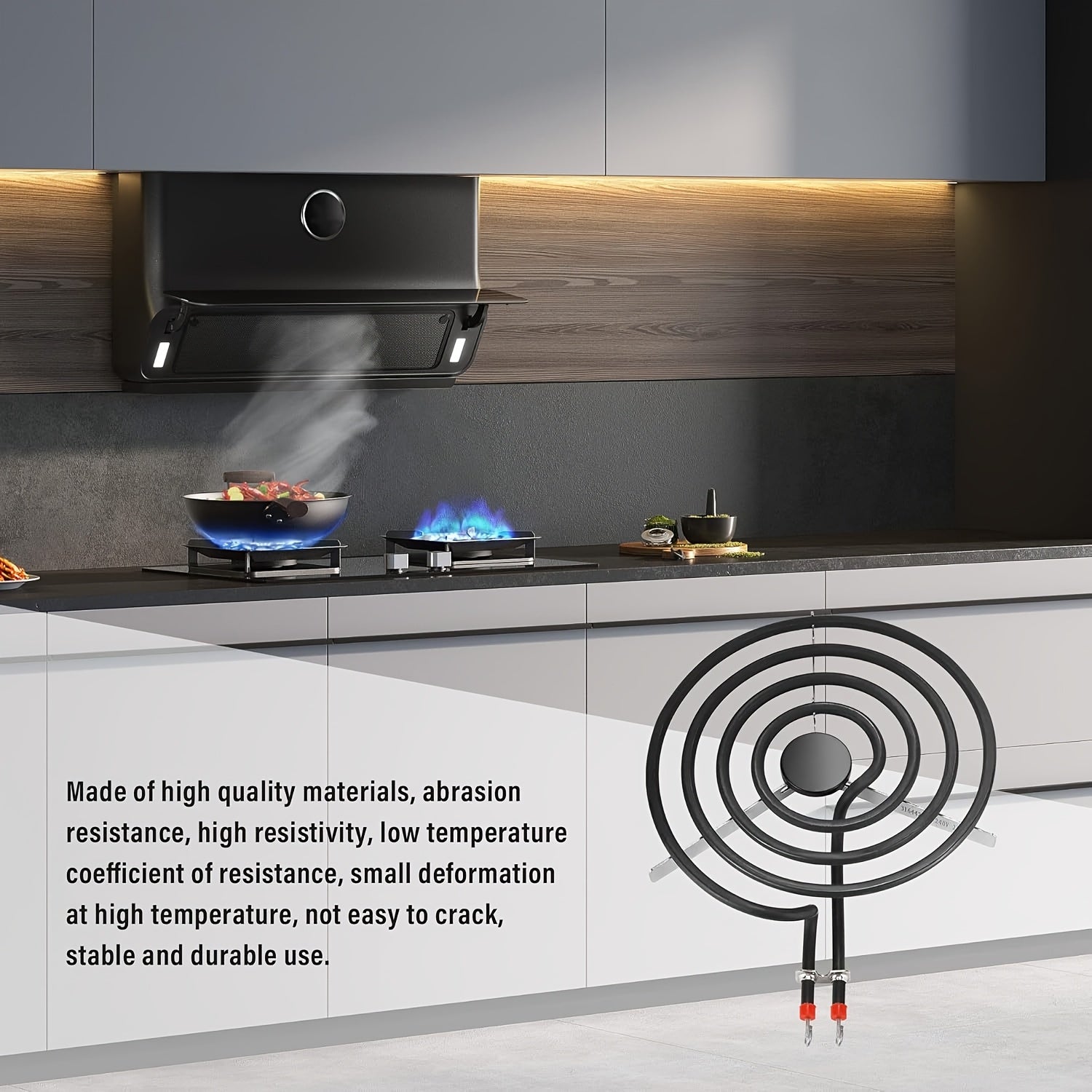 4-Piece Electric Range Burner Coils Stainless Steel Replacement Stove Elements 15.24cm 20.32cm