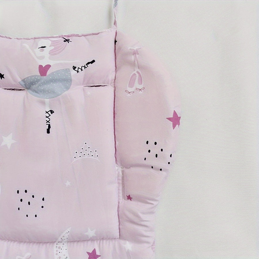 Baby Stroller Cushion Pad Reversible Quilted Polyester Support for Infants 0-3 Years