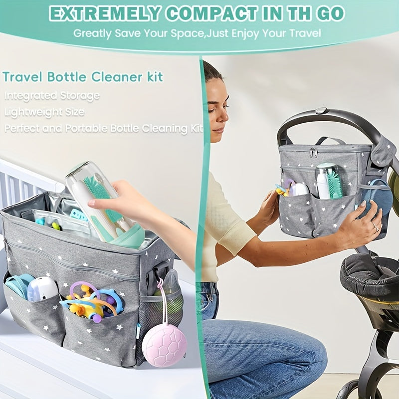 USB Rechargeable Electric Bottle Brush Set with 360° Rotating Cleaner and Dual Speeds