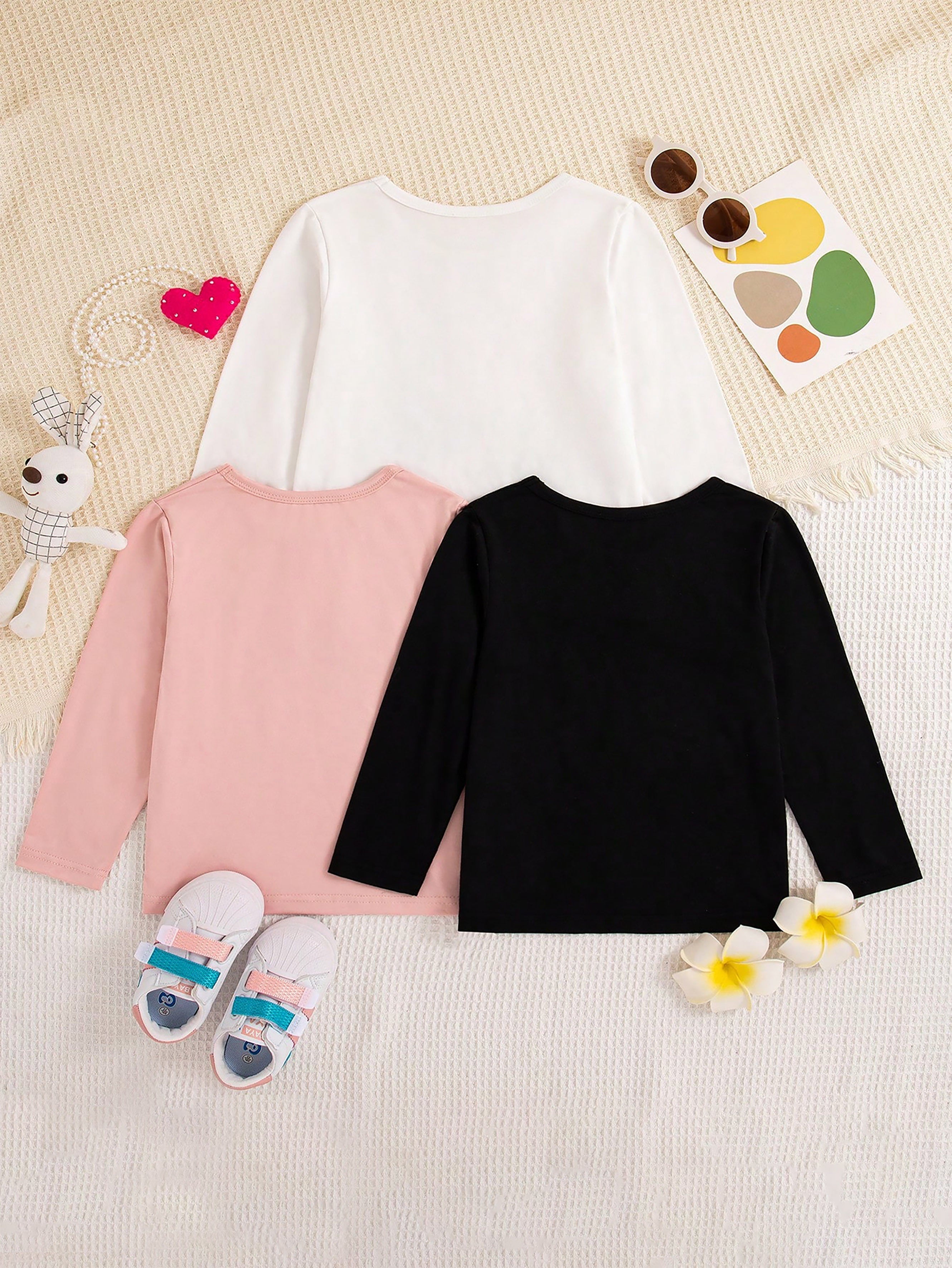 Girls Long Sleeve T-Shirt with Unicorn Print Polyester Spring Fall Regular Fit