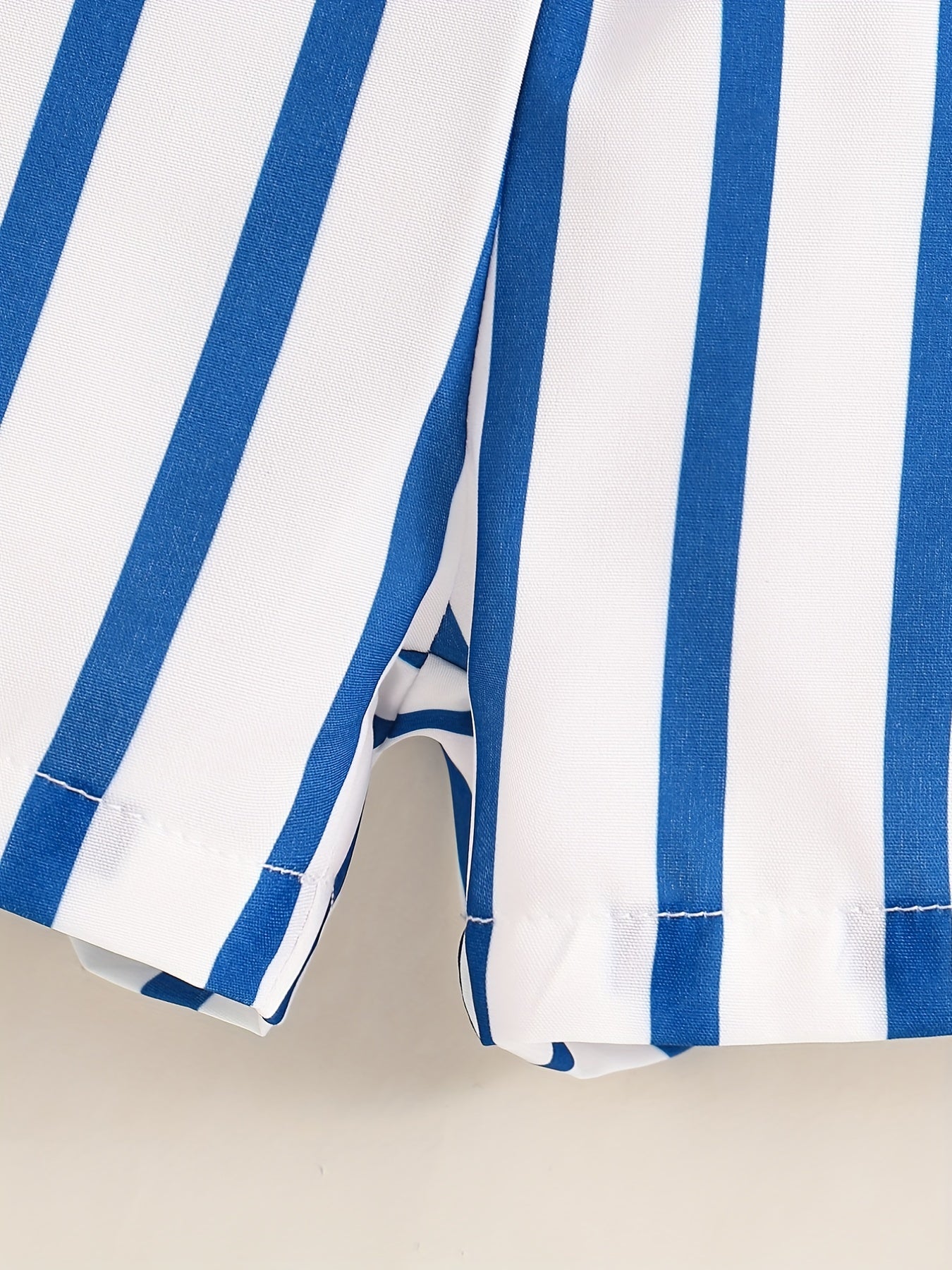 Girls' Summer Two-Piece Set Cami Top and Striped Shorts with Belt for Casual Outdoor Wear