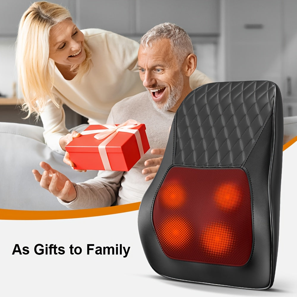 3D Kneading Massage Pillow with Heat USB Rechargeable Polyester Back Neck Shoulder Leg Massager Family Grade