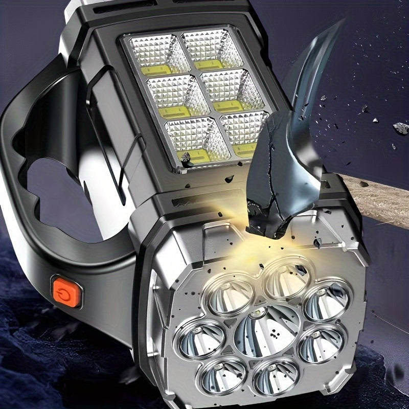 Portable Dual Rechargeable LED Searchlight with Ultra-Bright Beam for Outdoor Adventures