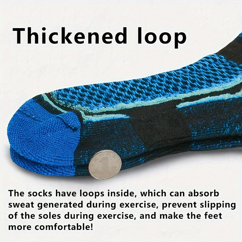 Men's Thickened Long Tube Motorcycle Socks Sports Sweat-Absorbent Warm