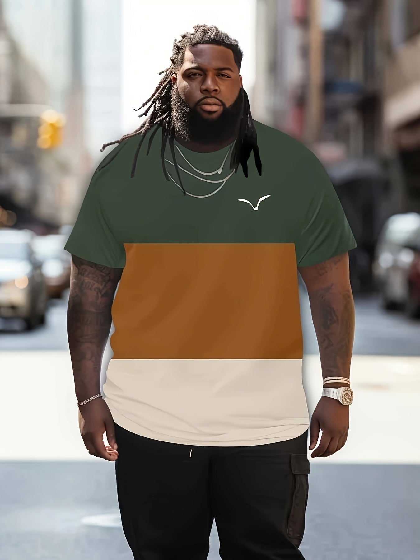 Мужская спортивная футболка большого размера с геометрическим узором и мотивом чайки, полиэстер спандекс