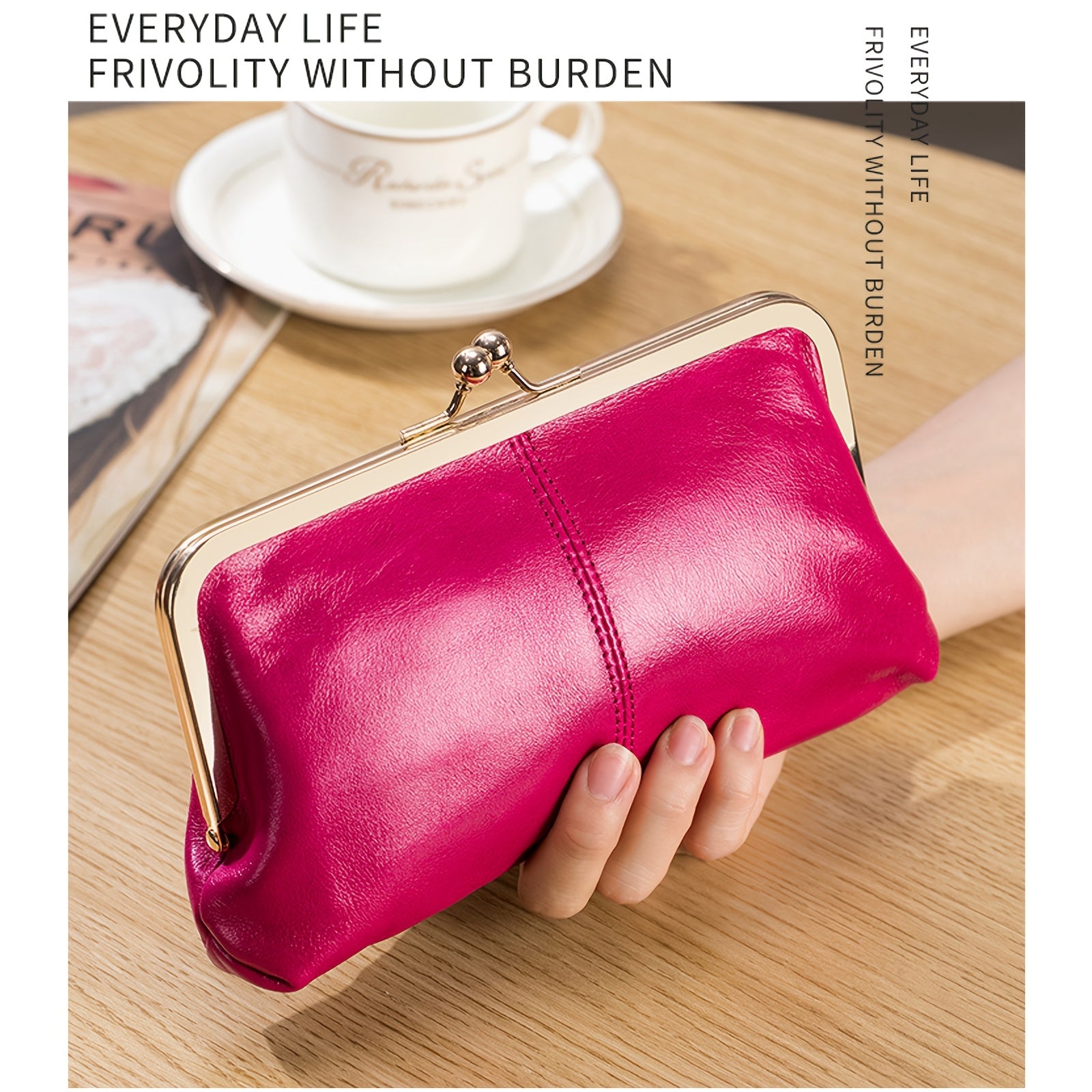 Винтажный кожаный длинный клатч-кошелек для женщин с многофункциональными функциями, аксессуар в ретро-стиле с золотистой фурнитурой