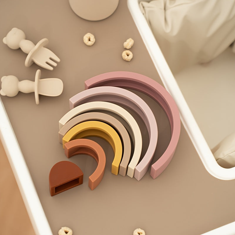 Яркая силиконовая игрушка-стеклянка для детей от 0 до 3 лет, нетоксичные nesting-блоки, веселая и образовательная идея для подарка