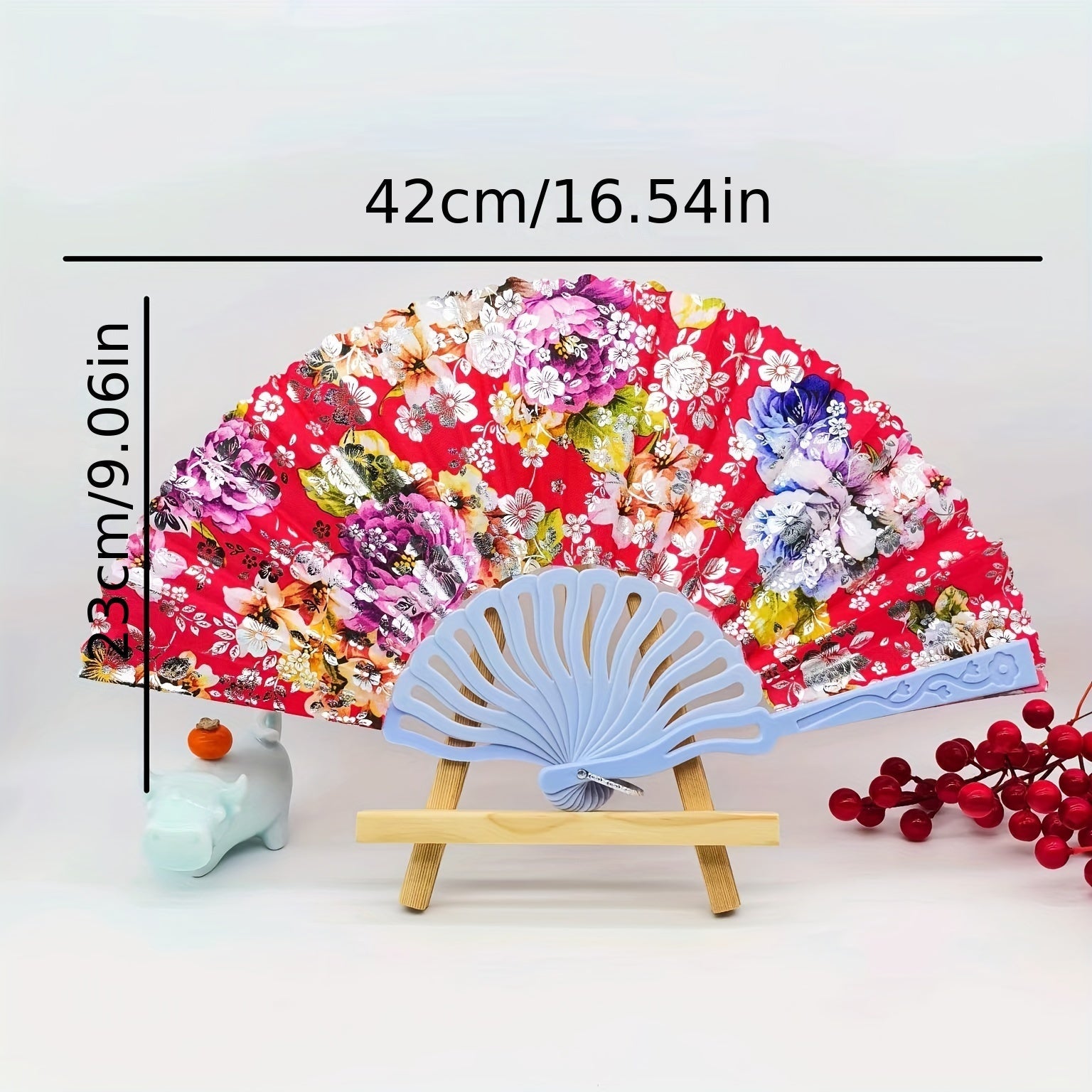12 Elegant Floral Linen Texture Handheld Fans with Golden Accents and Folding Design