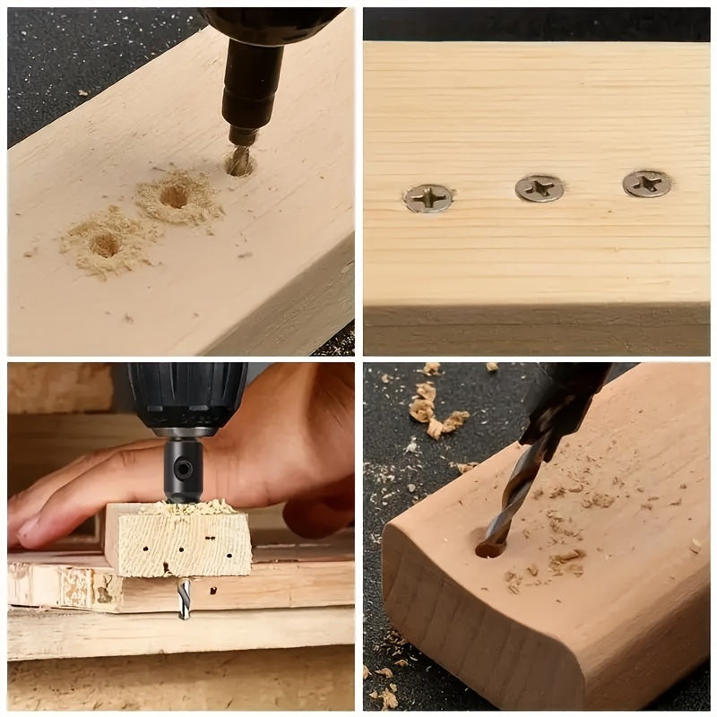 4/5Pcs Woodworking Countersink Drill Bit Set with 1/4" Hex Shank