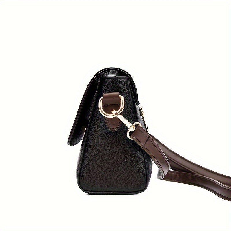 Ayollar uchun qora, khaki yoki ko'k variantlarida zip yopiq xochli sumka. Polyesterdan tayyorlangan, chetida bo'yoq detali mavjud.