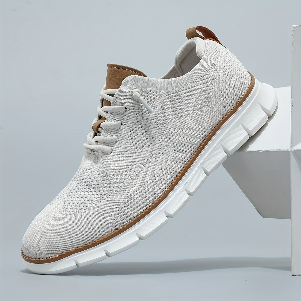 Men's Mesh Sneakers Breathable Lace-Up Casual Athletic Shoes for Sports