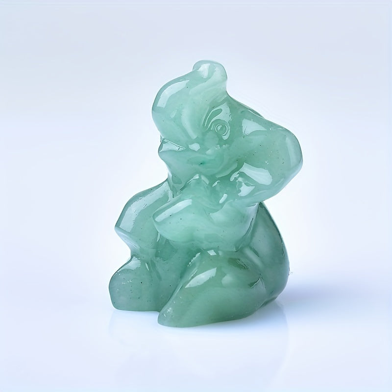 Natural Quartz Elephant Figurine for Tabletop Decor and Gift