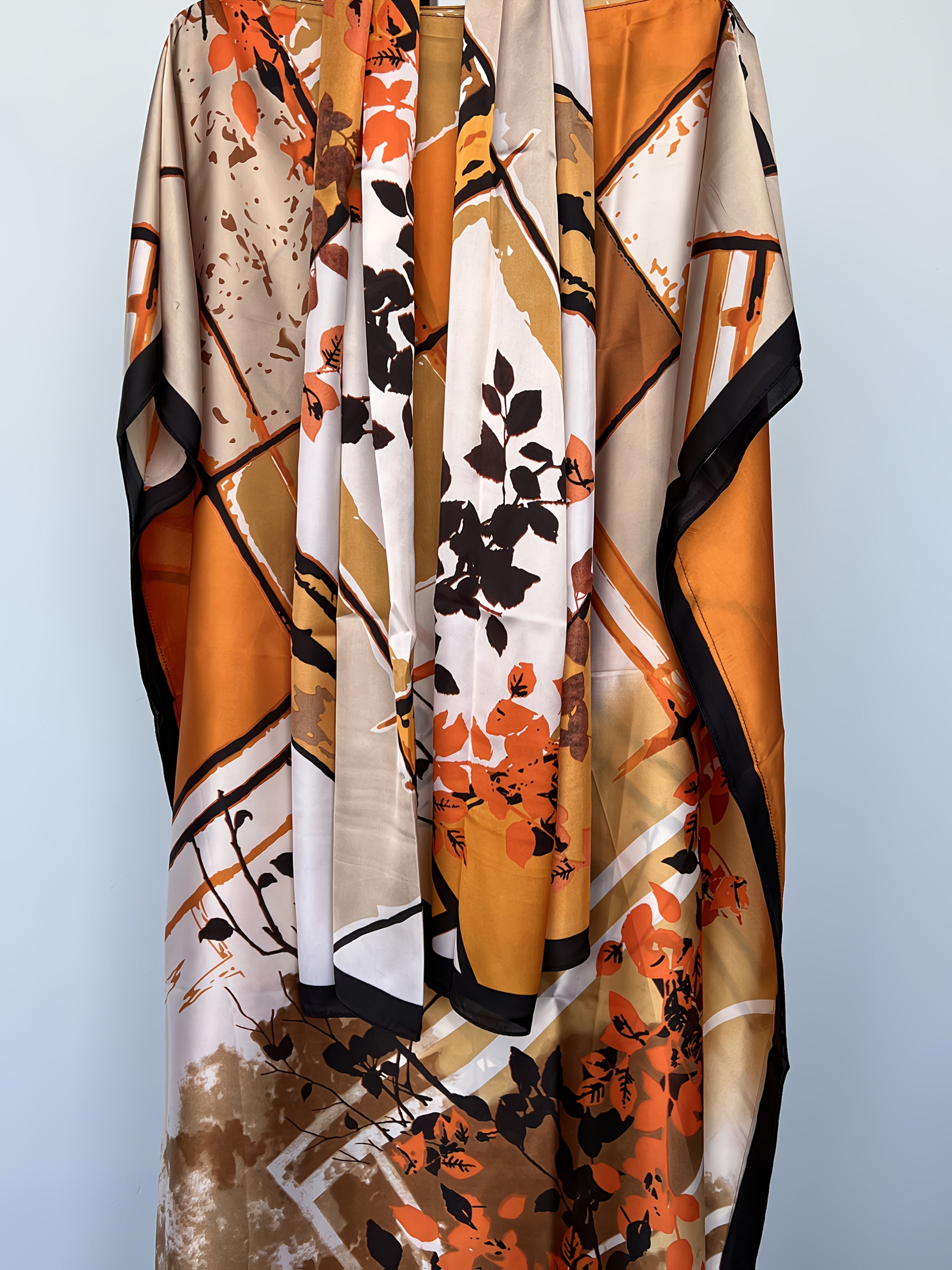 Vestido largo de talla grande para mujer con estampado floral, manga larga, casual y formal