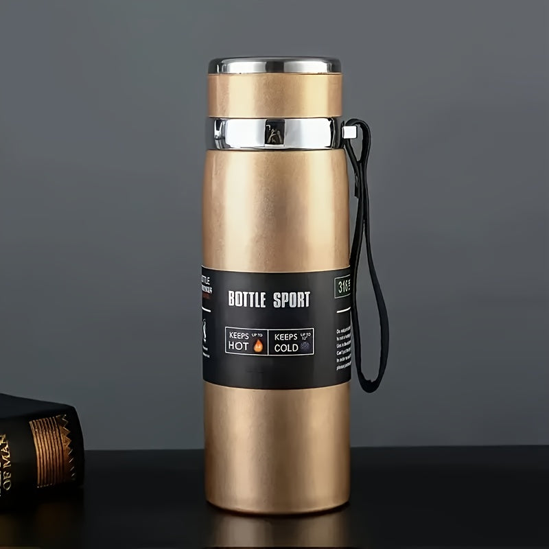 Large Capacity Travel Kettle Stainless Steel with Insulated Cup and Portable Strap