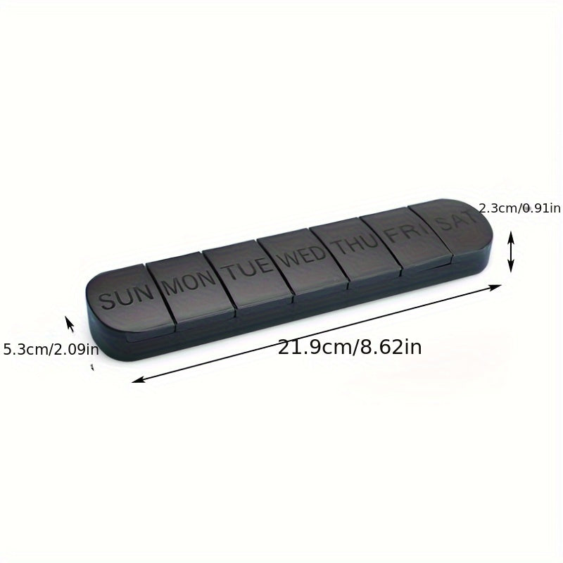 Large Weekly Pill Organizer with 7 Compartments Travel Case for Vitamins and Medications