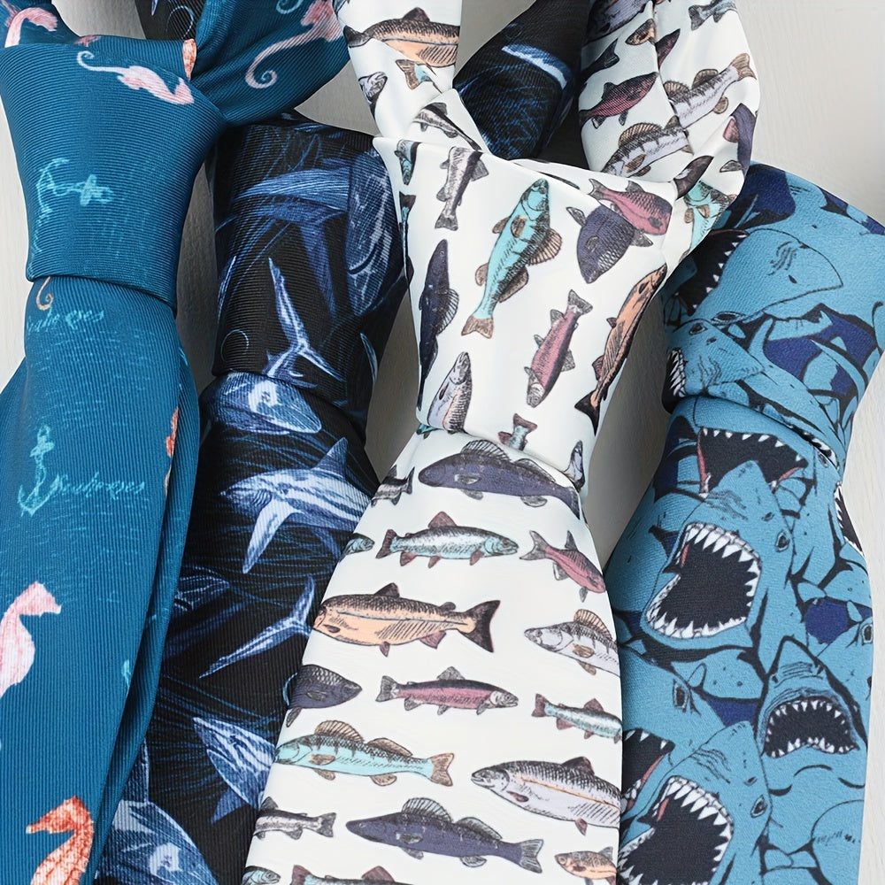 Men's Polyester Tie with Multicolor Modern Novelty Print