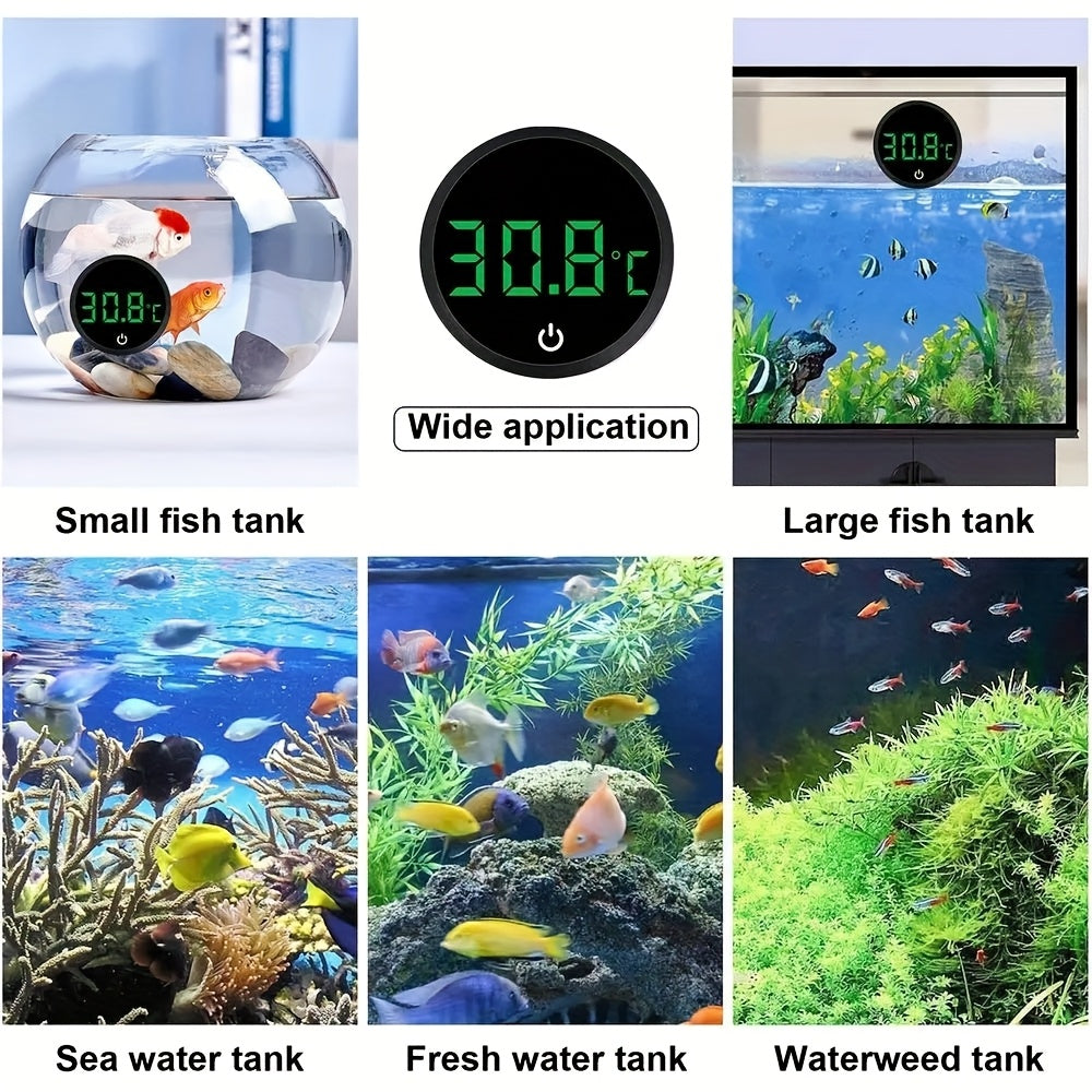 Aquarium Thermometer with Large LED Display Durable Battery Powered for Fish Tanks Reptile Habitats
