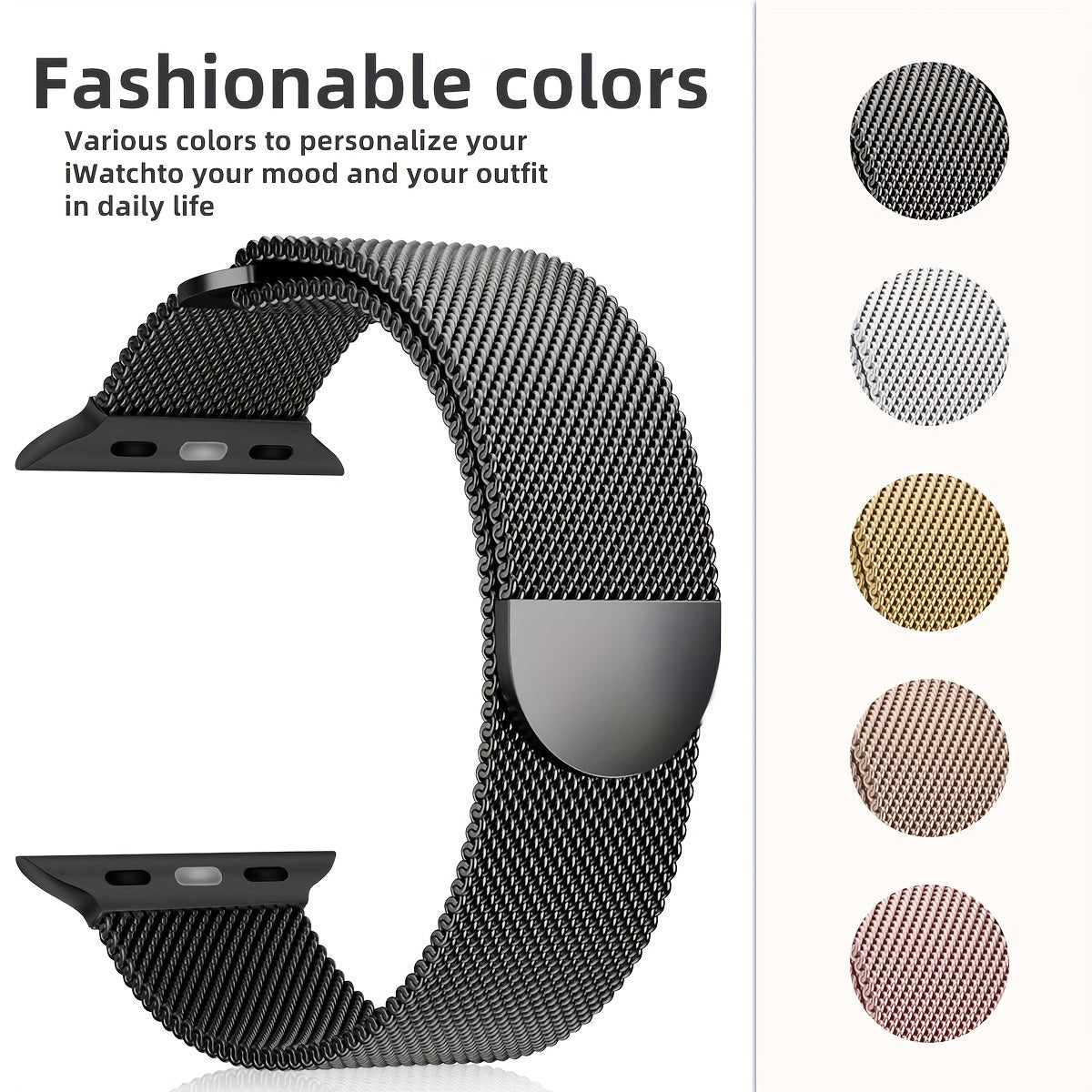 Stainless Steel Mesh Magnetic Watch Band for Apple Watch Milanese Style