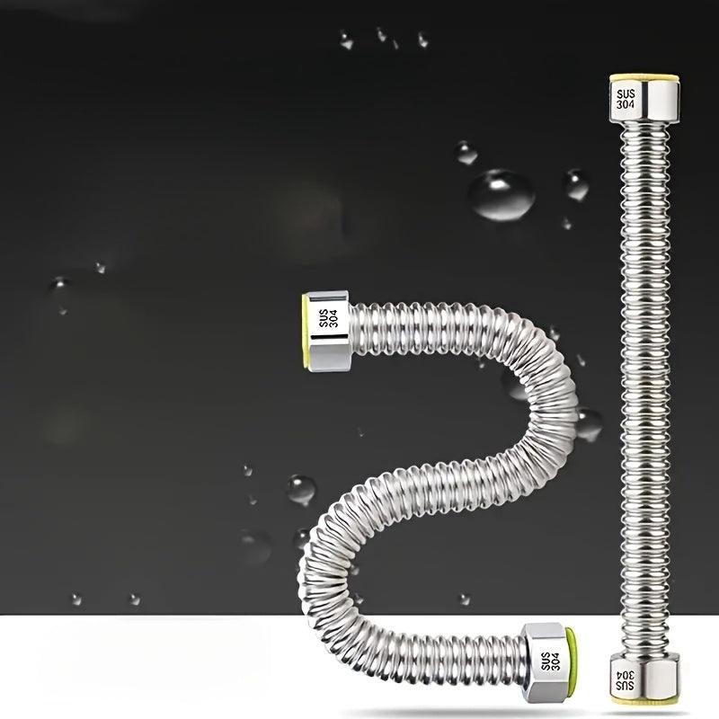 2pcs 304 Stainless Steel Bellows G1/2 Water Inlet Pipe for Toilets and Water Heaters