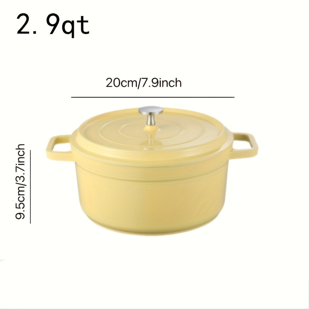 Enamel Dutch Oven 5 Qt Non-Stick Aluminum Casserole Stew Pot Kitchen Cookware