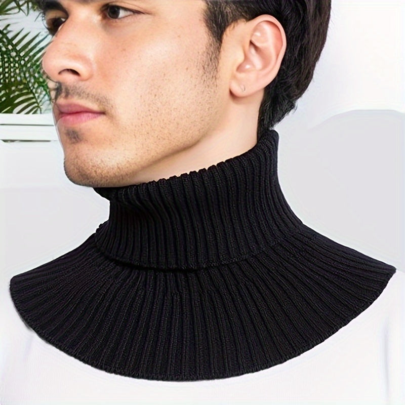 Knit Neck Gaiter for Men Warm Winter Faux Collar Stylish Autumn Accessory