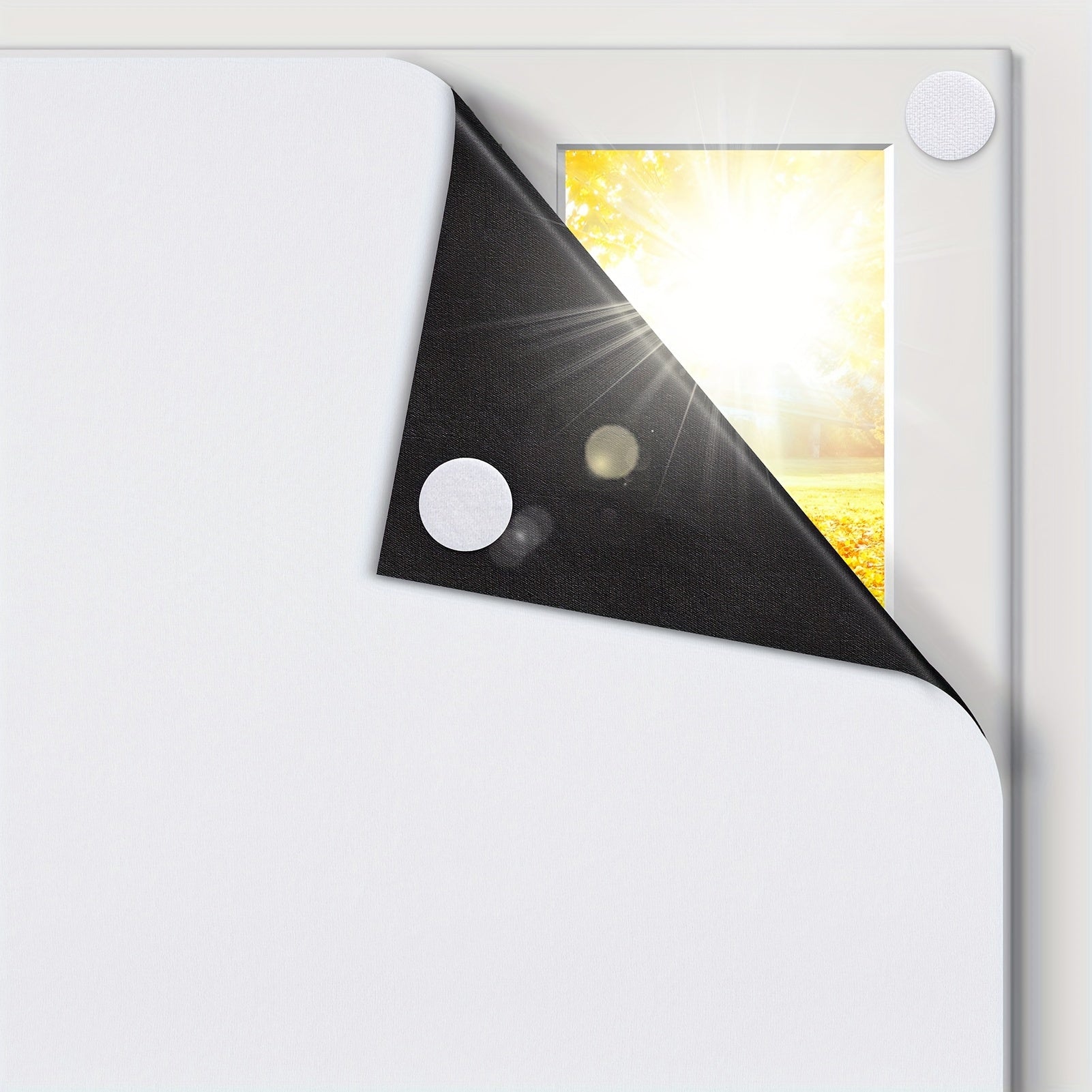 Blackout Curtains Self-Adhesive Black Window Shades for Bedroom Living Room Blackout Drapes