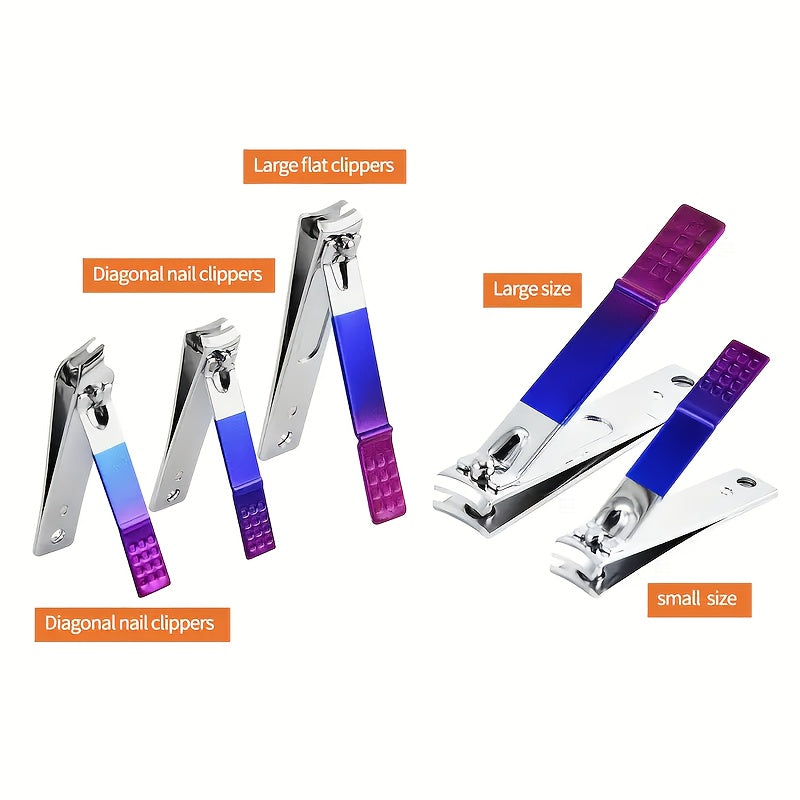 Colorful Stainless Steel Nail Clipper Set for Home and Travel Beauty Care