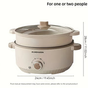 Olla eléctrica con vaporera de acero inoxidable de gran capacidad, multifuncional, fácil de limpiar
