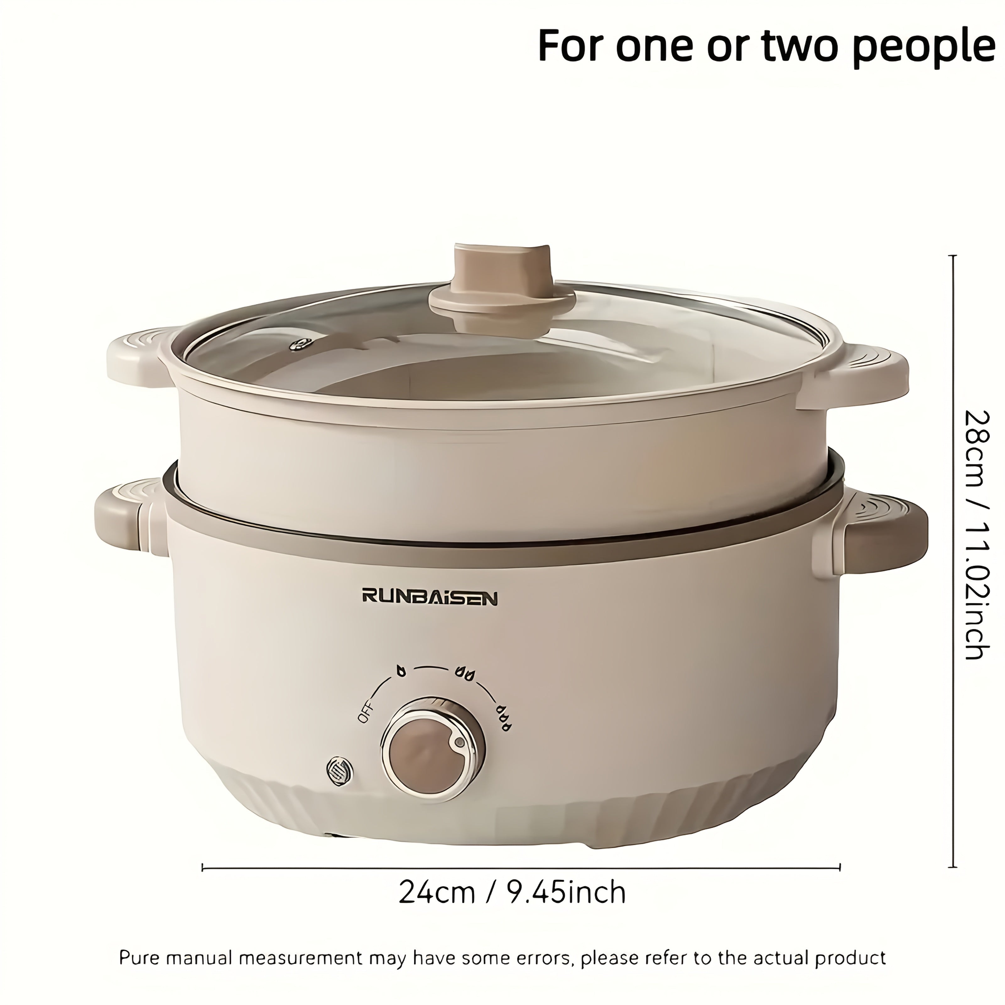 Olla eléctrica con vaporera de acero inoxidable de gran capacidad, multifuncional, fácil de limpiar